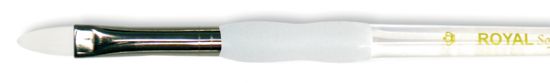 Picture of Soft-Grip White Taklon Filbert Brush Size 8
