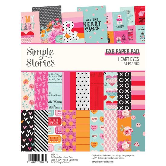 Picture of Simple Stories Double-Sided Paper Pad 6"X8" 24/Pkg-Heart Eyes