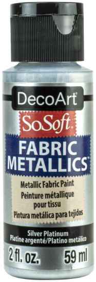 Picture of SoSoft Fabric Acrylic Metallic Paint 2oz Silver Platinum