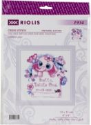 Picture of RIOLIS Counted Cross Stitch Kit 6"x6" Hello, Little One! Girl (18 Count)