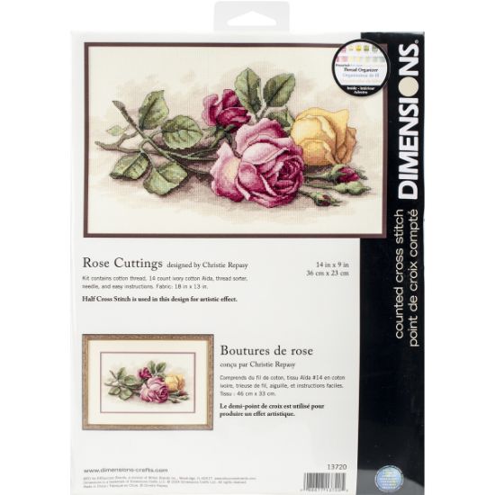 Picture of Rose Cuttings Counted Cross Stitch Kit 14"X9" 14 Count