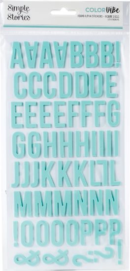 Picture of Simple Stories Color Vibe Foam Alpha Stickers 6"X12" 129/Pkg Robin's Egg