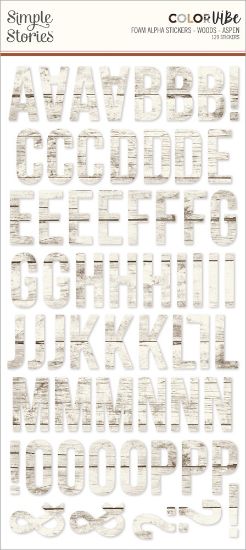 Picture of Simple Stories Color Vibe Foam Alpha Stickers 6"X12" 129/Pkg-Woods - Aspen