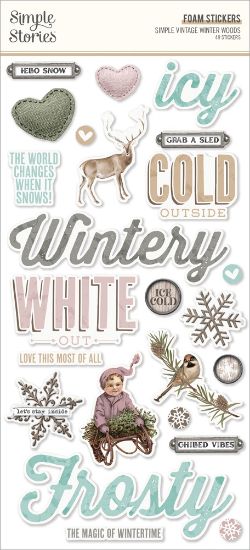 Picture of Simple Vintage Winter Woods Foam Stickers 49/Pkg-