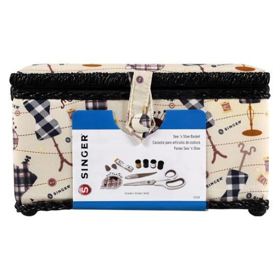 Picture of Singer Large Sewing Basket Kit-Plaid Forms Print
