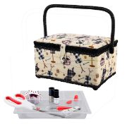 Picture of Singer Large Sewing Basket Kit-Plaid Forms Print