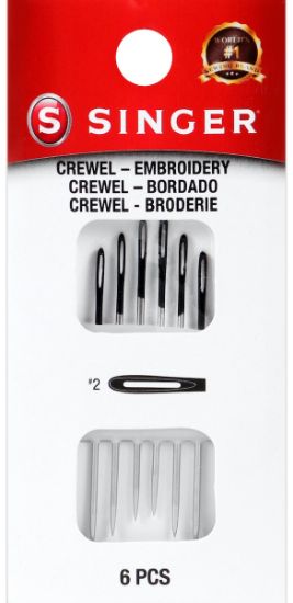 Picture of Singer Crewel Color Eye Needles 6/Pkg Size 2