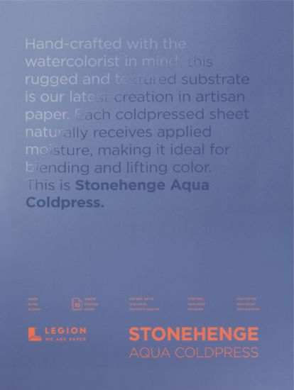 Picture of Stonehenge Aqua Block Coldpress Pad 12"X16" 15 Sheets/Pkg White 140lb