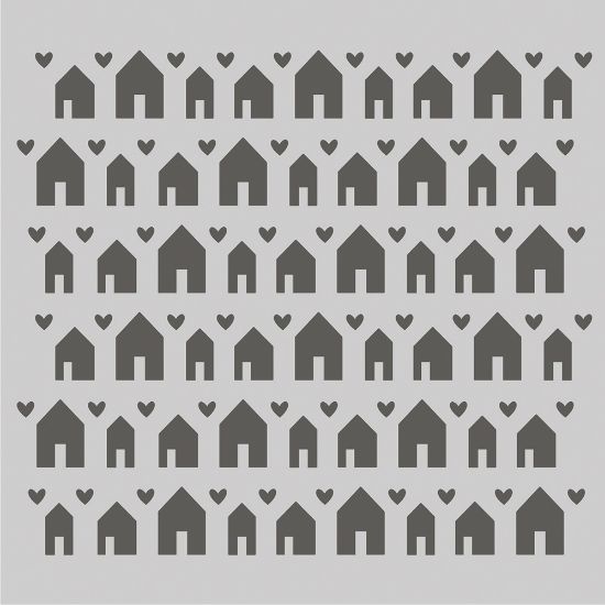 Picture of Simple Stories Hearth & Home Stencil 6"X6"-Hearts & Home