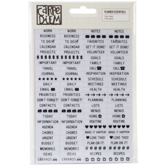 Picture of Planner Essentials Clear Stickers 4"X6" 4/Pkg Labels, 2 Designs/2ea
