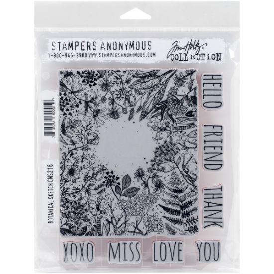 Picture of Tim Holtz Cling Stamps 7"X8.5" Botanical Sketch
