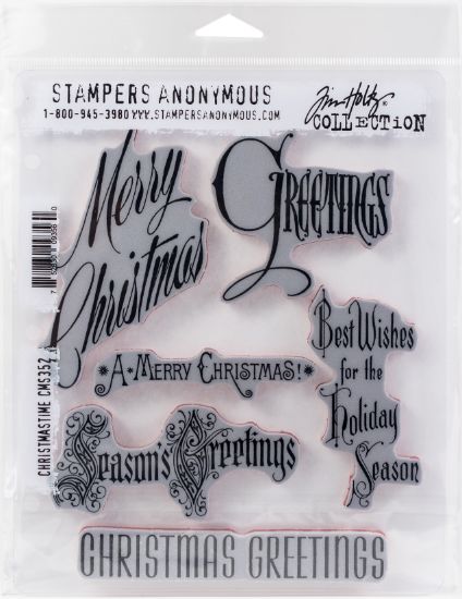 Picture of Tim Holtz Cling Stamps 7"X8.5" Christmastime