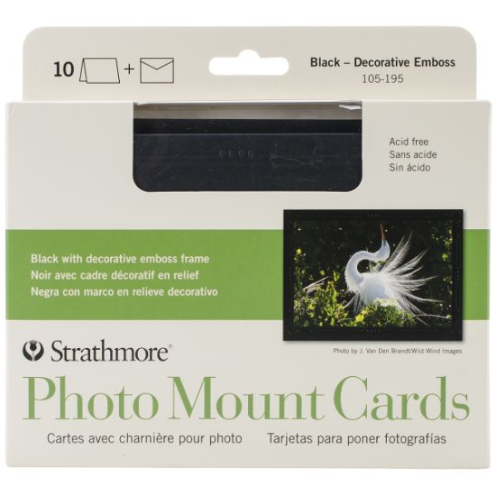Picture of Strathmore Cards & Envelopes 5"X6.875" 10/Pkg Black W/Decorative Emboss Frame
