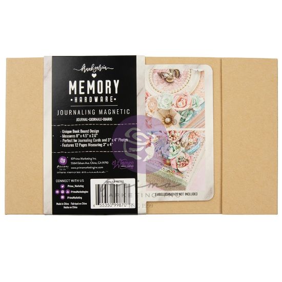 Picture of Prima Memory Hardware Chipboard Album 8"X4.5"X2.6"-Journaling Magnetic W/12 Pages