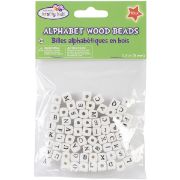 Picture of Wood Alphabet Beads 8mm 70/Pkg White