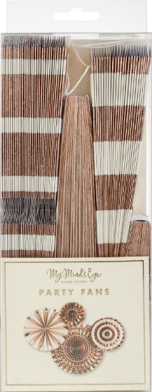 Picture of My Mind's Eye Basics Party Fans 4/Pkg Rose Gold Foil