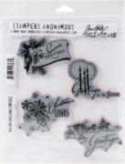 Picture of Tim Holtz Cling Stamps 7"X8.5" Holiday Greetings