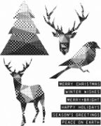 Picture of Tim Holtz Cling Stamps 7"X8.5" Modern Christmas