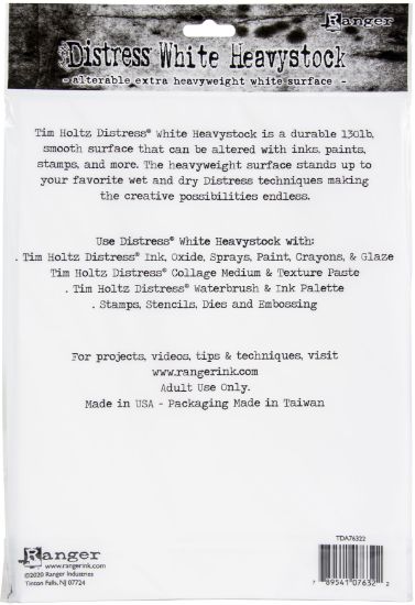 Picture of Tim Holtz Distress White Heavystock 10/Pkg 8.5"X11"