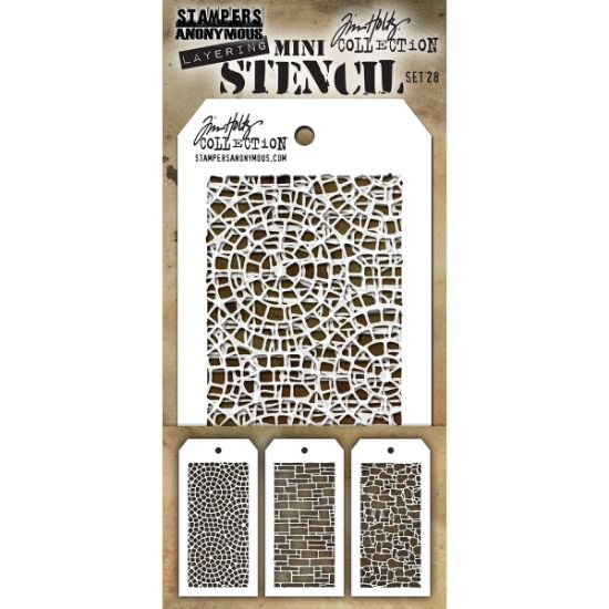 Picture of Tim Holtz Mini Layered Stencil Set 3/Pkg Set #28