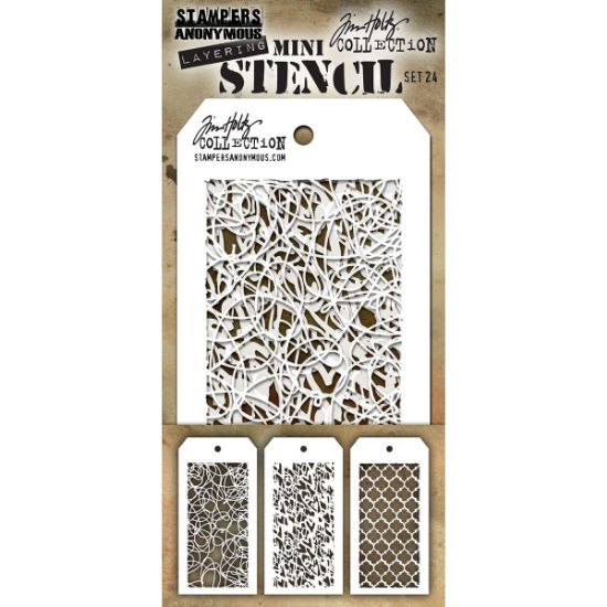 Picture of Tim Holtz Mini Layered Stencil Set 3/Pkg Set #24
