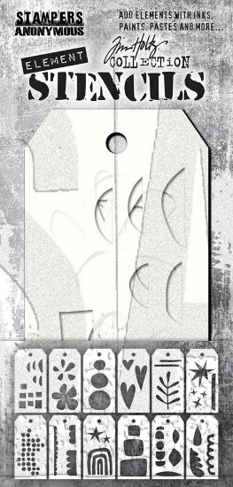 Picture of Tim Holtz Element Stencils 12/Pkg-Everyday Art