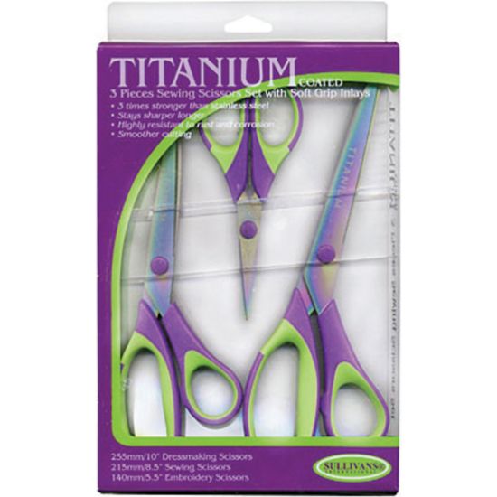 Picture of Titanium Scissors 3/Pkg Purple/Green