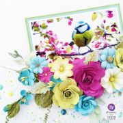 Picture of Prima Marketing Paper Flowers 9/Pkg-Postcards From Paradise - April Showers