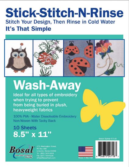 Picture of Stick-Stitch-N-Rinse Wash-Away Stabilizer 8.5"X11" 10/Pkg
