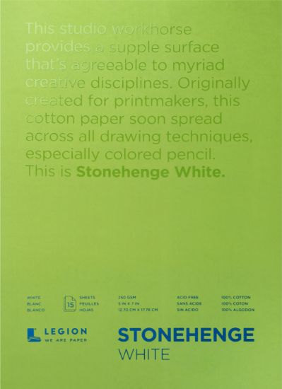 Picture of Stonehenge Paper Pad 5"X7" 15 Sheets/Pkg White 90lb