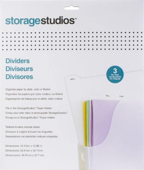 Picture of Storage Studios Tabbed Dividers W/Labels 3/Pkg 12.13"X12.88"