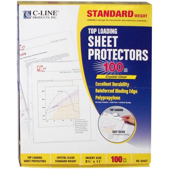 Picture of Top Loading Sheet Protectors 8.5"X11" 100/Pkg Clear