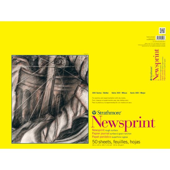 Picture of Strathmore Rough Newsprint Paper Pad 18"X24" 50 Sheets