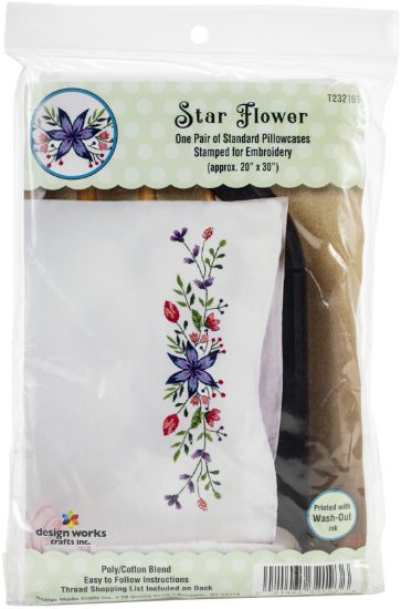 Picture of Tobin Stamped For Embroidery Pillowcase Pair 20"X30" Star Flower