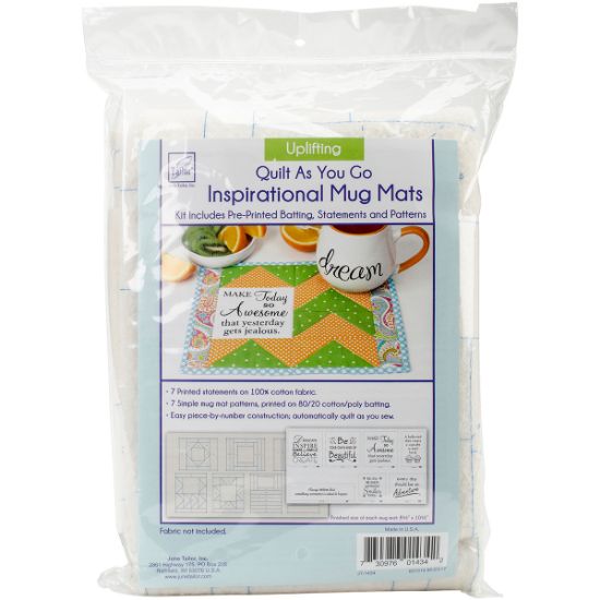 Picture of June Tailor Quilt As You Go Inspirational Mug Mats Kit Uplifting 8.5"X10.5"