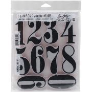 Picture of Tim Holtz Cling Stamps 7"X8.5" Numeric