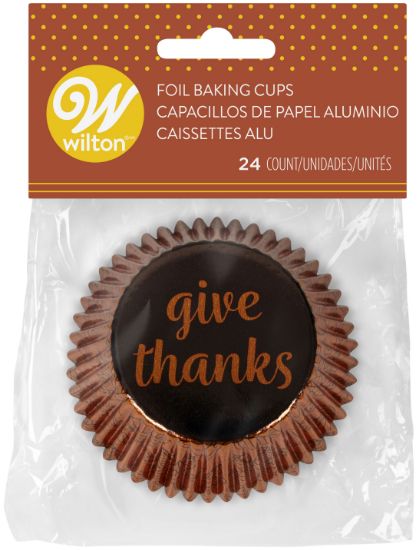 Picture of Standard Foil Baking Cups Give Thanks 24/Pkg