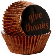 Picture of Standard Foil Baking Cups Give Thanks 24/Pkg