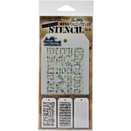 Picture of Tim Holtz Mini Layered Stencil Set 3/Pkg Set #20
