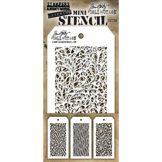 Picture of Tim Holtz Mini Layered Stencil Set 3/Pkg Set #26