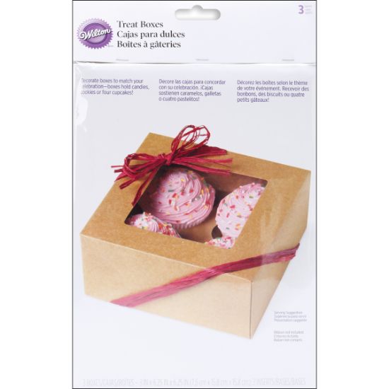 Picture of Cupcake Boxes 4 Cavity Kraft 3/Pkg