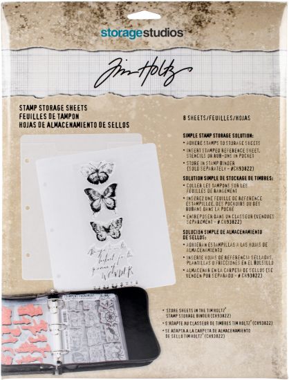 Picture of Tim Holtz Storage Studios Stamp Storage Binder Refills 8/Pkg 7.25"X10"