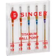 Picture of Titanium Universal Ball Point Machine Needles Sizes 11/80 (2), 14/90 (2) & 16/100 (1)