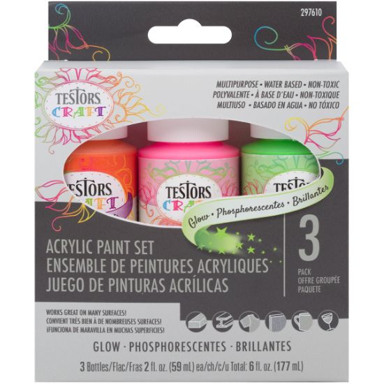 Picture of Testors Craft Acrylic Paint Set 3/Pkg Glow