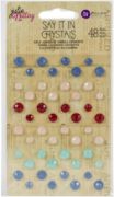 Picture of Prima Marketing Julie Nutting Frayed Denim Say It In Crystal Assorted Dots 48/Pkg
