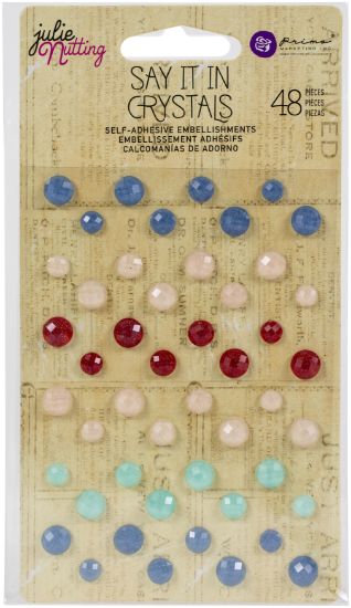 Picture of Prima Marketing Julie Nutting Frayed Denim Say It In Crystal Assorted Dots 48/Pkg
