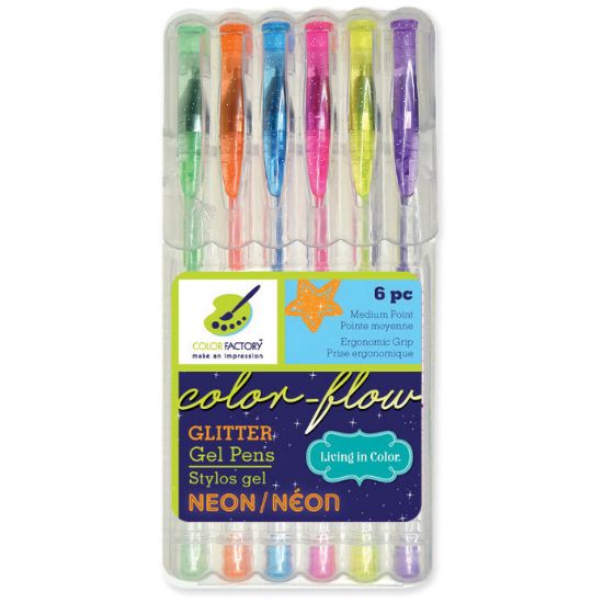 Picture of Living In Color Color-Flow Glitter Gel Pen Set 6/Pkg Neons
