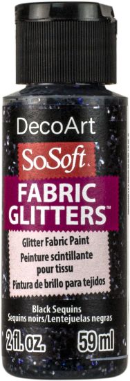 Picture of SoSoft Fabric Glitters Acrylic Paint 2oz Black Sequins