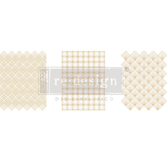 Picture of Prima Marketing Re-Design Decor Transfers 8.5"X11" 3/Sheets-Middy- Golden Art Deco