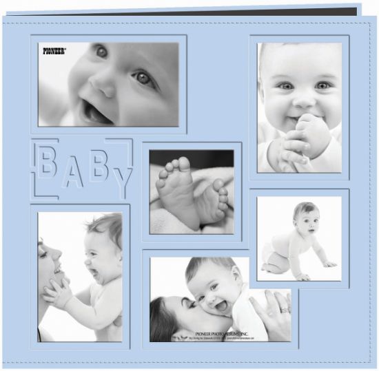 Picture of Pioneer Embossed Collage Frame Post Bound Album 12"X12" Baby - Blue